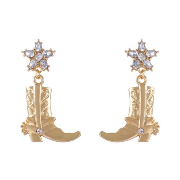 Western Style Boot Dangle Earrings - Picture 4 of 7